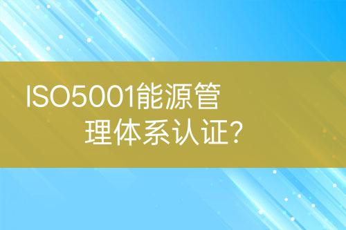 ISO5001能源管理體系認(rèn)證？