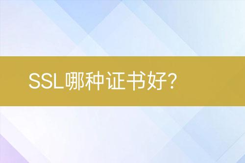 SSL哪種證書好？
