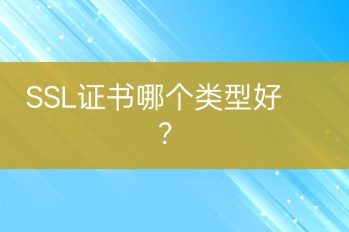 SSL證書哪個類型好？