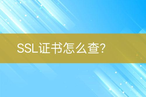 SSL證書怎么查？