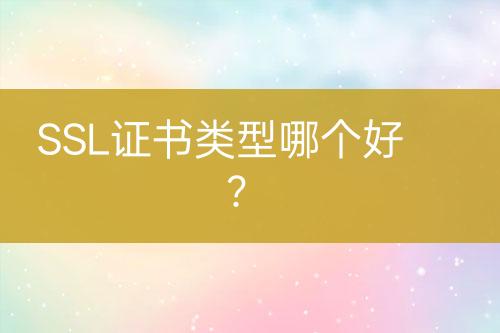 SSL證書類型哪個好？