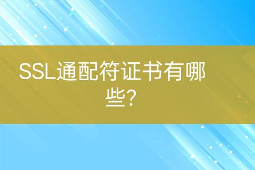 SSL通配符證書有哪些？