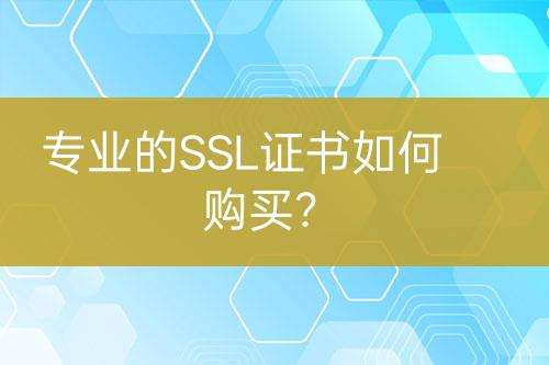 專業(yè)的SSL證書如何購買？