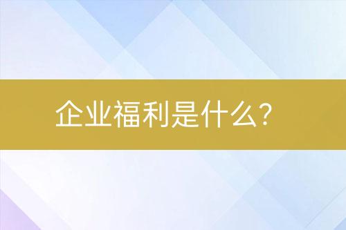 企業(yè)福利是什么？
