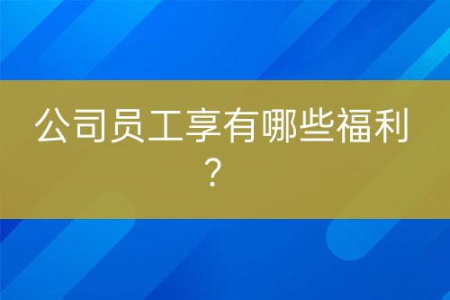 公司員工享有哪些福利？