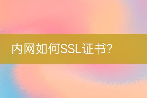 內(nèi)網(wǎng)如何SSL證書？