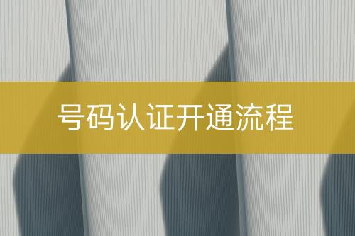 號碼認(rèn)證實施流程