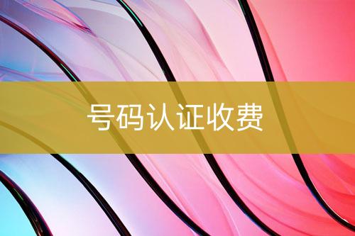 號碼認(rèn)證收費(fèi)