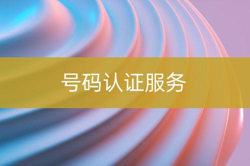 號碼認(rèn)證服務(wù)