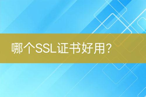 哪個SSL證書好用？