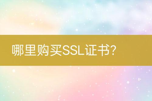 哪里購買SSL證書？