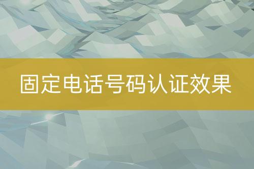 固定電話號碼認證效果