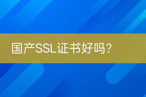 國產SSL證書好嗎？