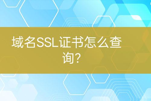 域名SSL證書(shū)怎么查詢？