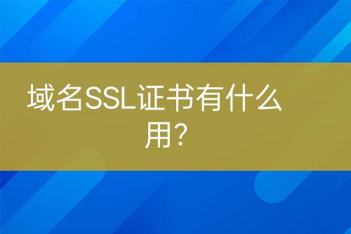 域名SSL證書有什么用？