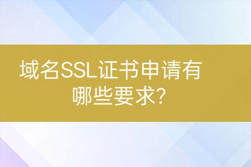 域名SSL證書申請有哪些要求？