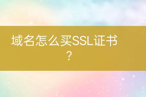 域名怎么買SSL證書？
