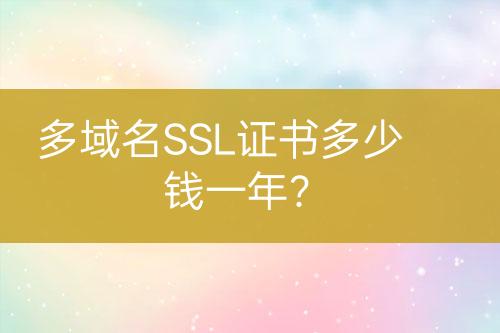 多域名SSL證書多少錢一年？
