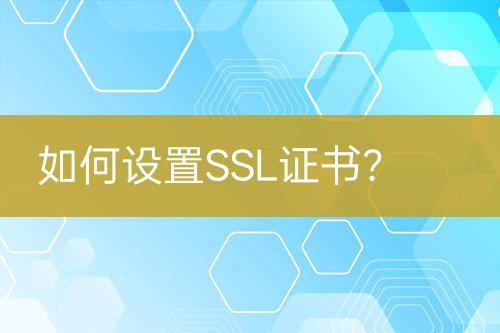 如何設(shè)置SSL證書？
