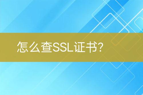 怎么查SSL證書？