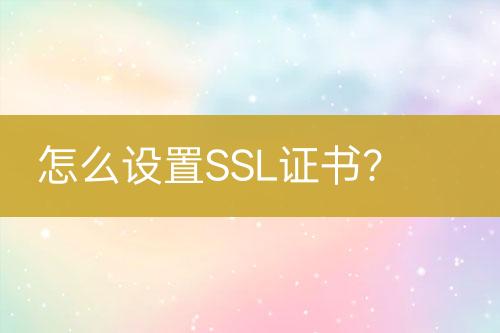 怎么設(shè)置SSL證書(shū)？