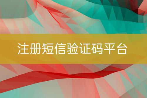 注冊(cè)短信驗(yàn)證碼平臺(tái)