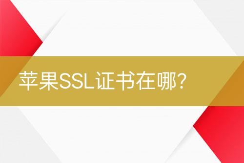 蘋果SSL證書在哪？