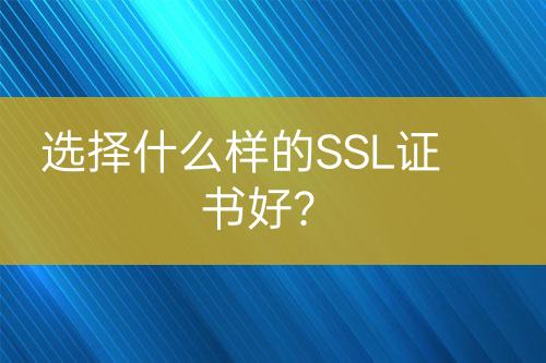 選擇什么樣的SSL證書(shū)好？