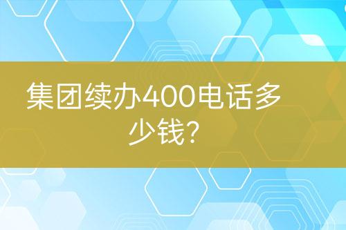 集團續(xù)辦400電話多少錢？