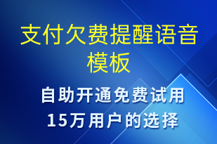 支付欠費提醒-資金變動語音模板