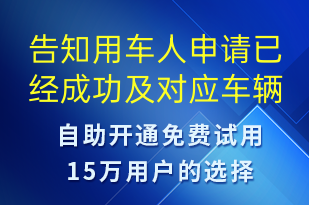 告知用車人申請已經(jīng)成功及對應(yīng)車輛信息上車請出示健康碼-訂單通知短信模板