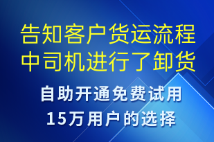 告知客戶貨運流程中司機(jī)進(jìn)行了卸貨并處理完畢-訂單通知短信模板